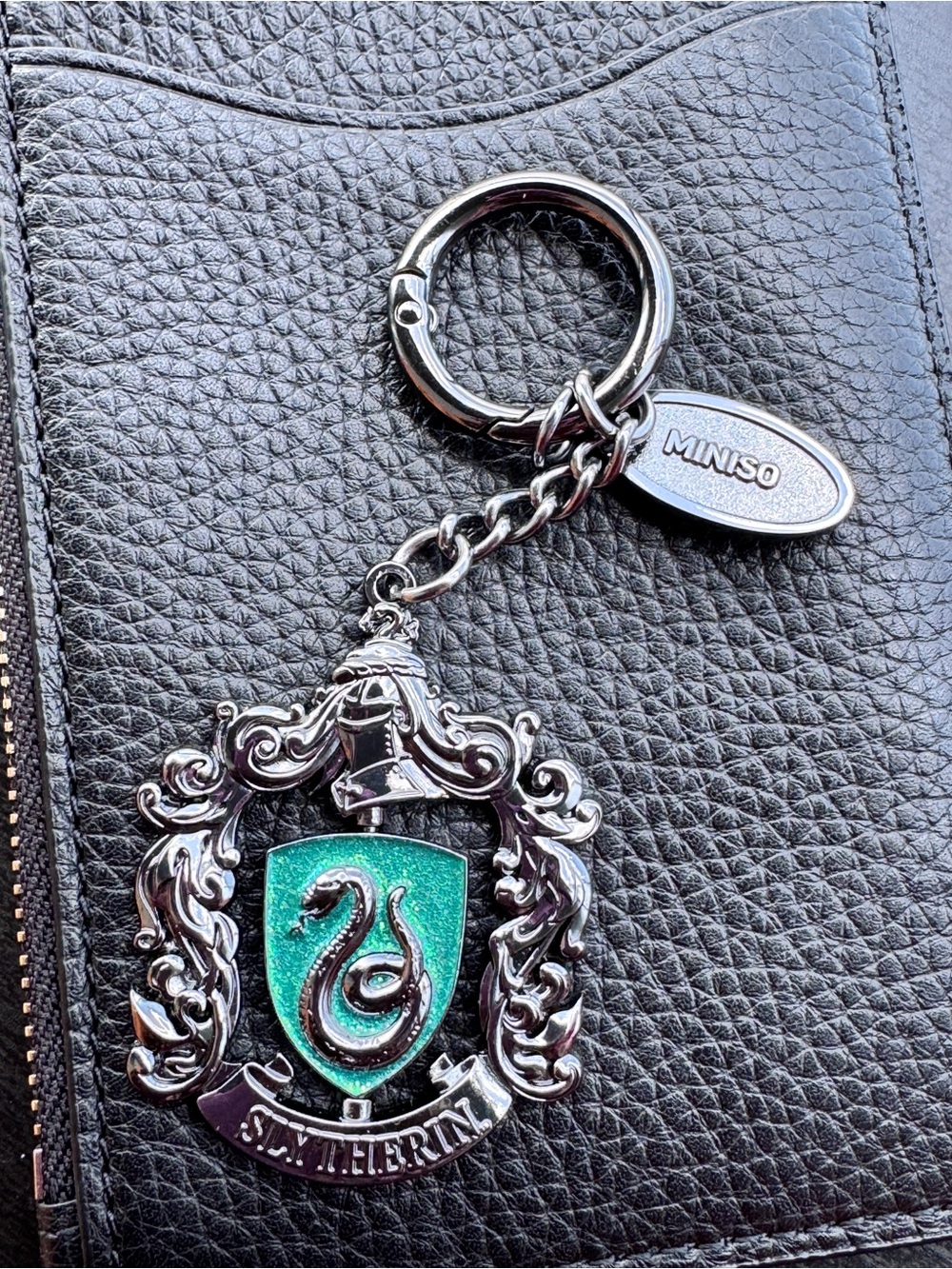 Miniso Slytherin Keychain - Green Crest Charm